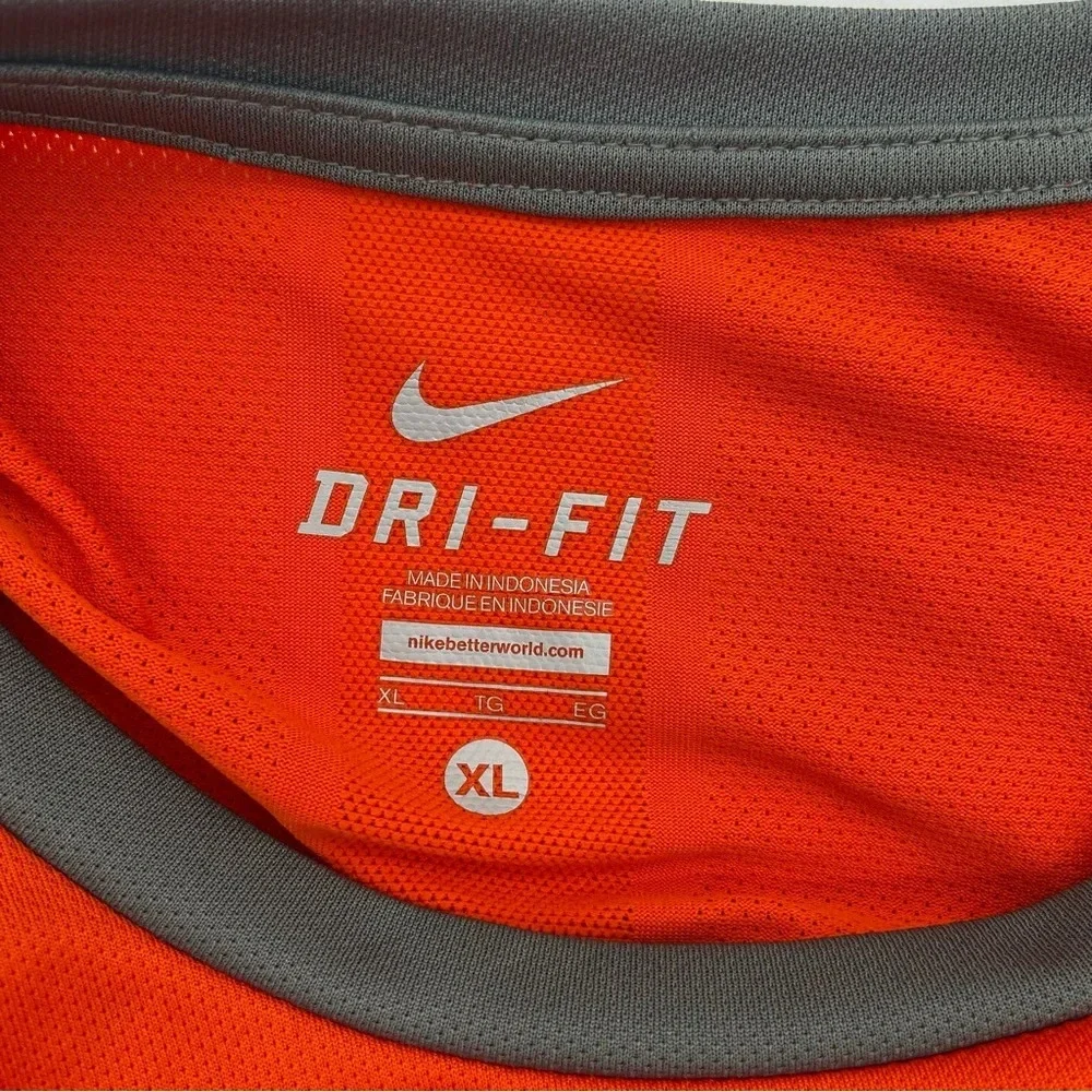 Nike Elite Men’s Syracuse Dri Fit Long Sleeve Shirt Orange & Gray Size XL